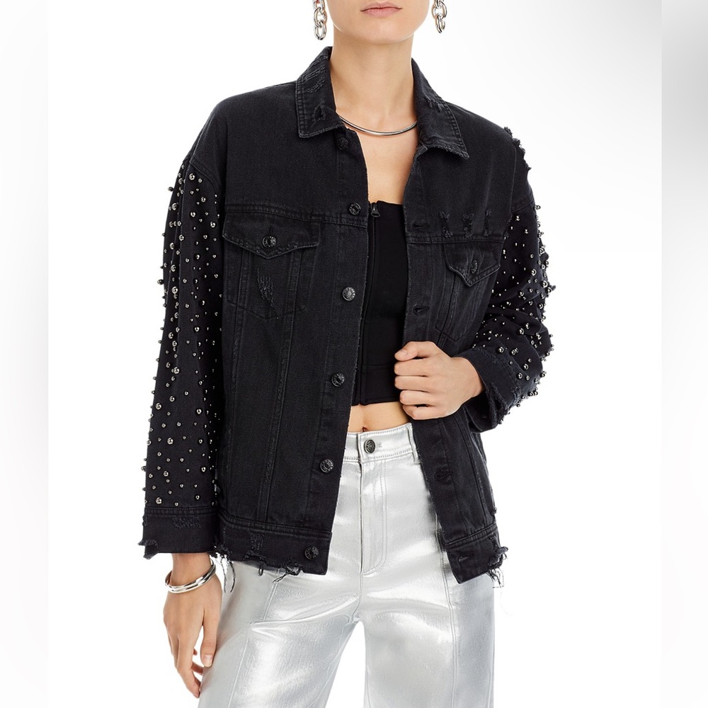 Sunset & Spring Embellished Denim Jacket In Size Small